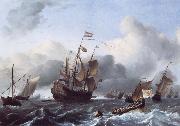 Ludolf Backhuysen The Eendracht and a Fleet of Dutch Men-of-War oil painting